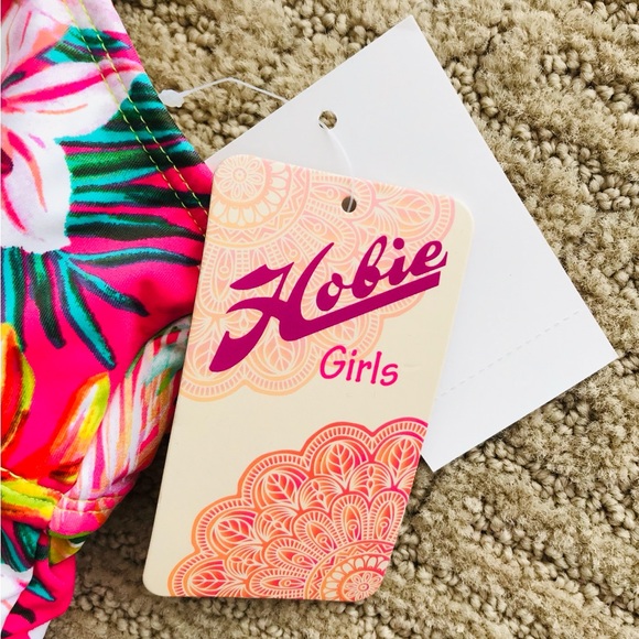 NWT HOBIE Girls TROPICAL California Style TANKINI BIKINI SWIMSUIT Size 12 - Picture 8 of 13